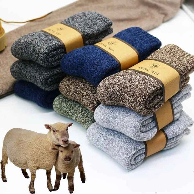 Premium Wool Socks Set - 6 Pairs, Soft & Warm