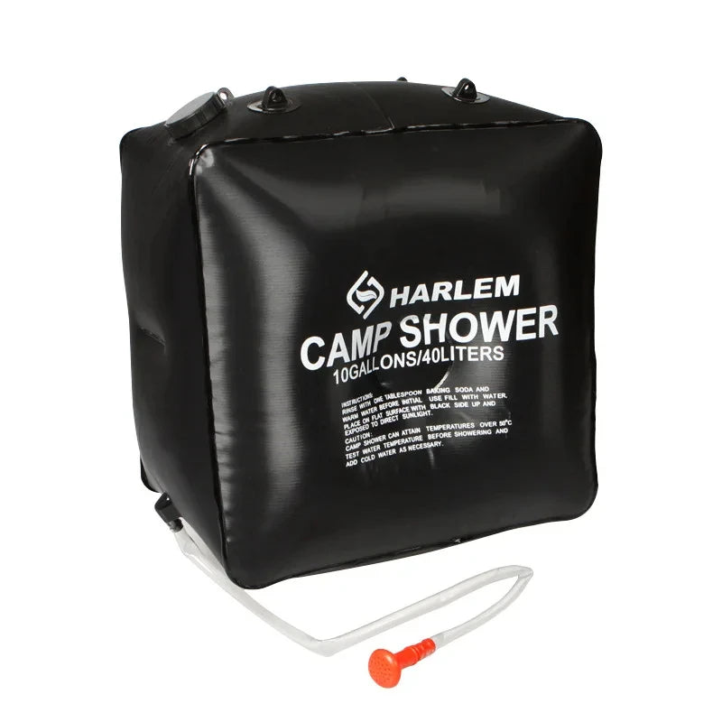 20L Portable Solar Camping Shower Bag with Hose, Shower Head and Hanging Strap