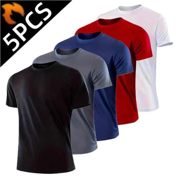 5-Pack Men’s Performance T-Shirts – Comfortable, Breathable Athletic Tees