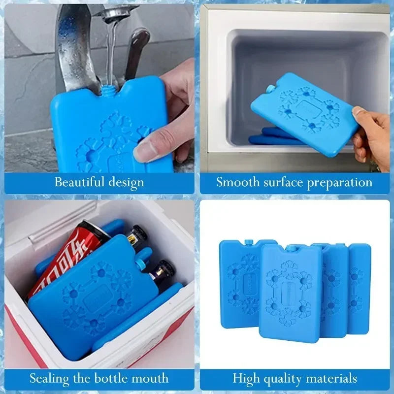 Reusable Ice Pack Water Injection Cooler Box for Lunch Bags & Fresh Food Storage
