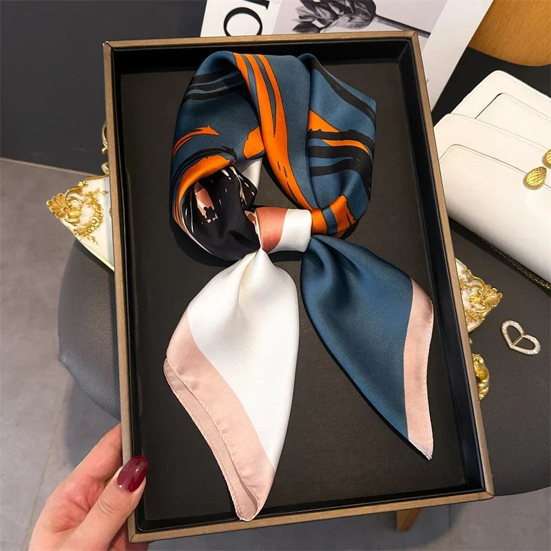 Women’s Luxury Print Neckerchief Scarf for Hair Neck and Handbag