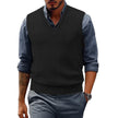 Men's V Neck Cable Knit Sweater Vest Sleeveless Lightweight Pullover