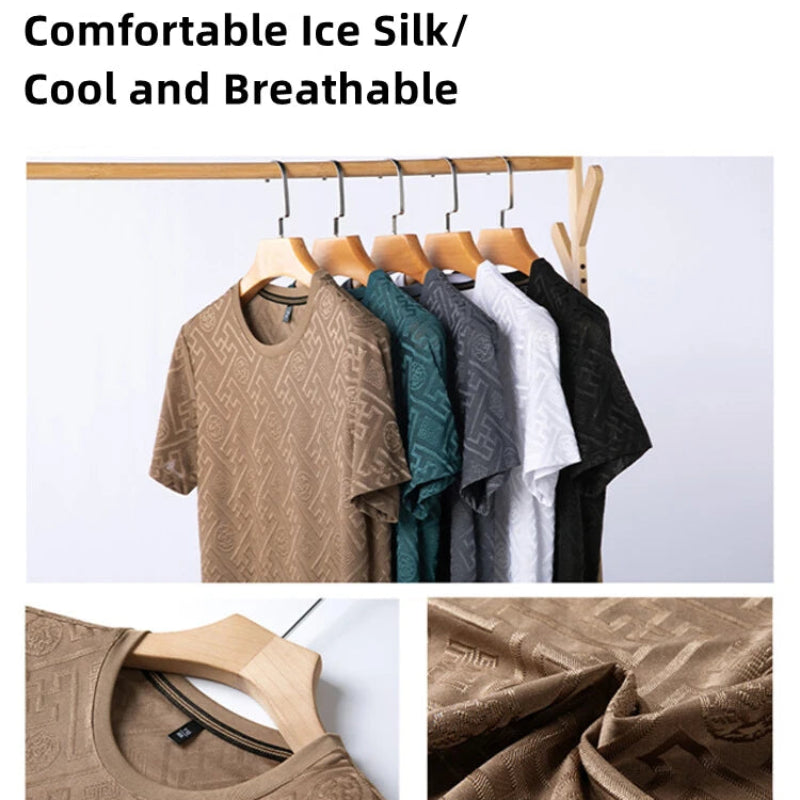 Ice Silk Breathable Short Sleeve Men’s T-Shirt