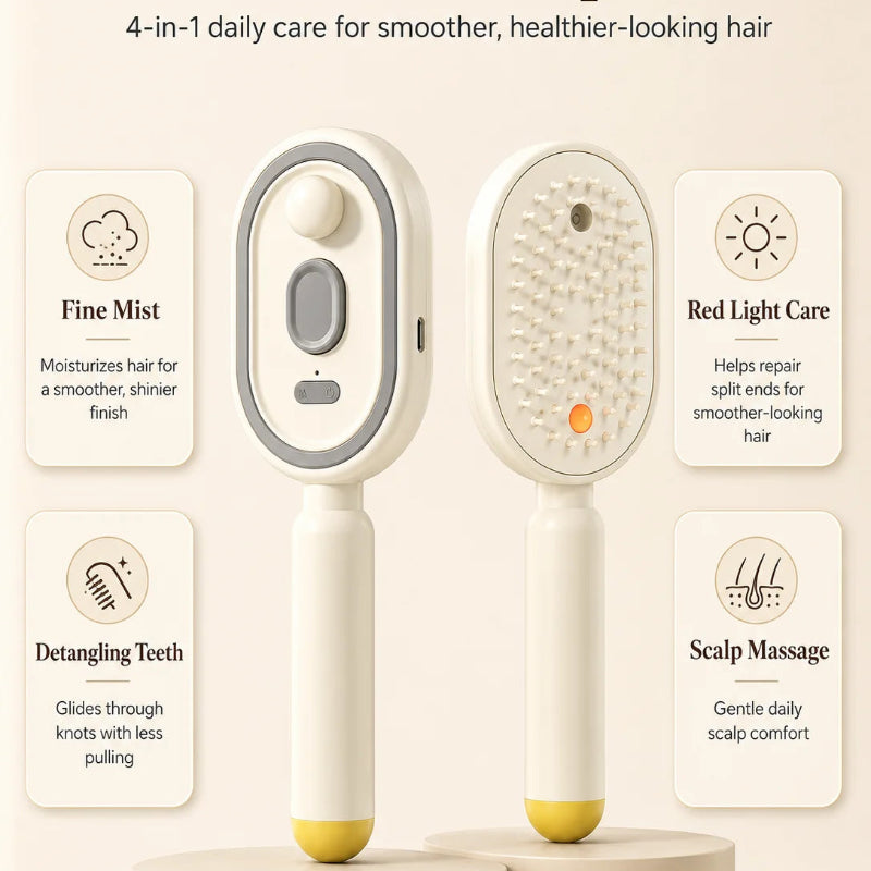 Air Cushion Massage Comb – Hair Brush, Steam Brush & Spray