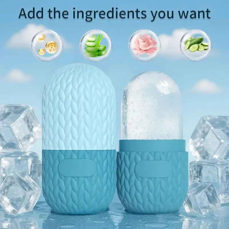 「Silicone Cube Tray Shape Face Facial Ice Roller Massage Face Massage Roller Facial Reusable Ice Face Roller Skincare Tool」