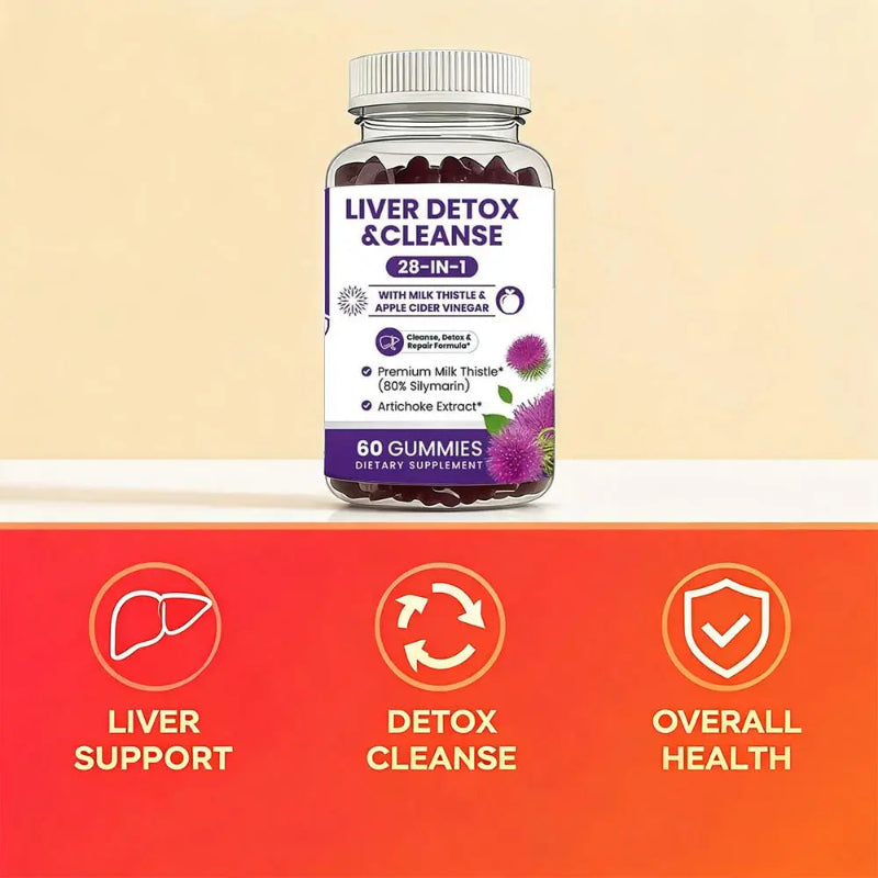 Milk Thistle Liver Support Gummies 28-in-1 Herbal Blend – 60 Count