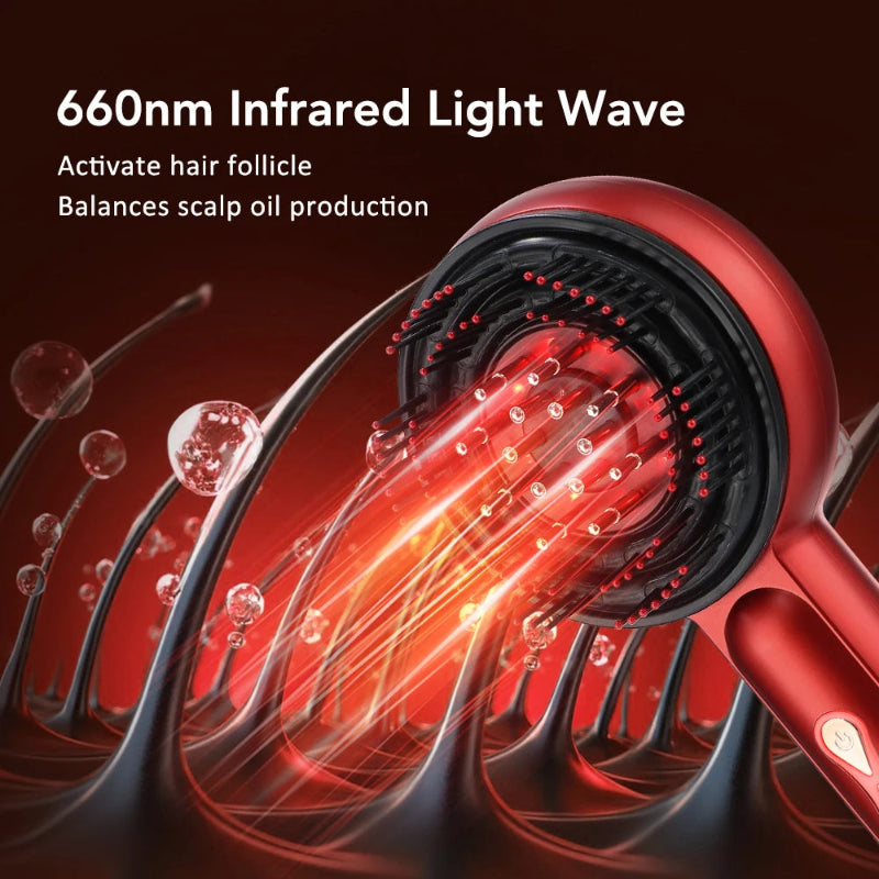 Electric Scalp Massage Comb with Light Therapy & Oil Applicator