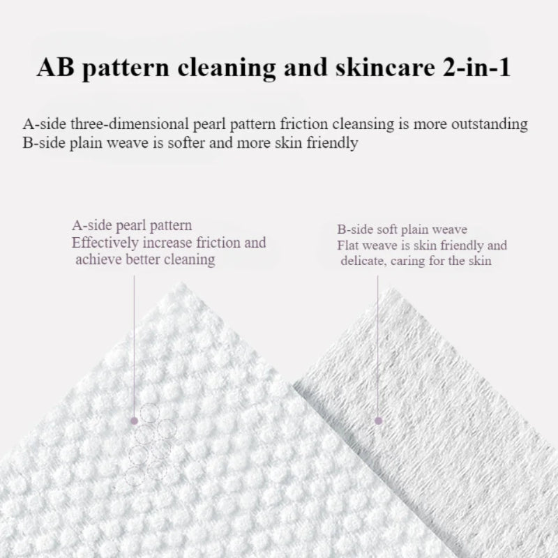 Face Cleaning Cloth 80pcs – White Lavender Drawstring Facial Towel Pack