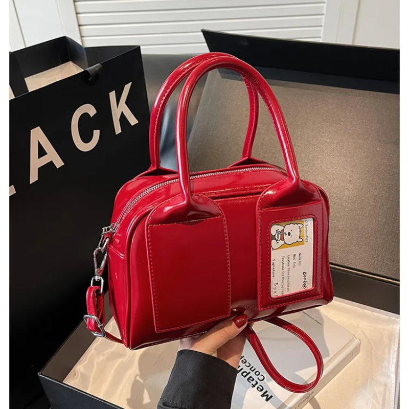 Women’s Transparent Display Window Crossbody Handbag with Top Handles
