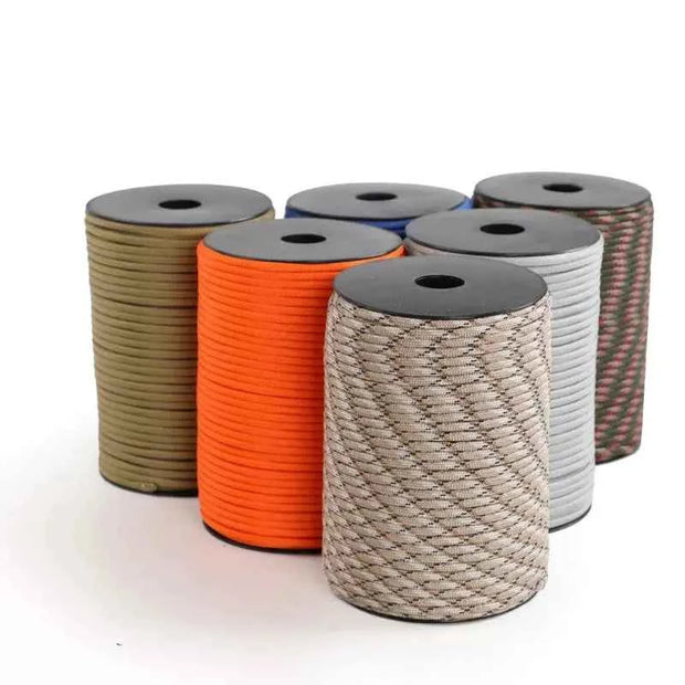 30/50/100M 4mm Paracord 9 Core 650 Military Standard Parachute Rope for Camping, Survival, DIY Bracelets & Outdoor Use