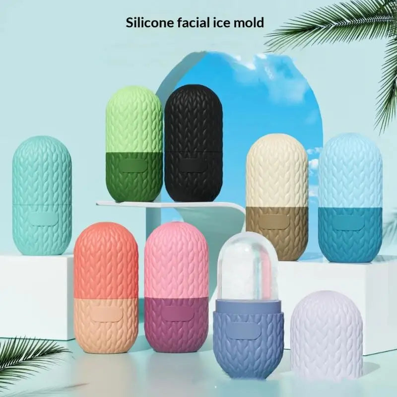 Silicone Cube Tray Shape Facial Ice Roller Reusable Face Massage Roller Skin Care Tool