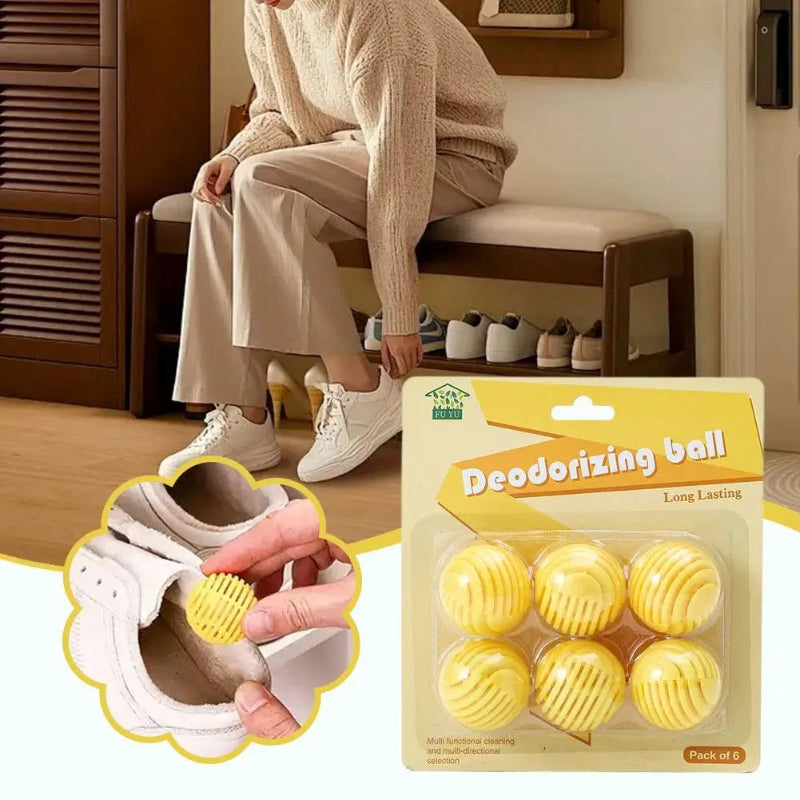 Powerful Shoe Cabinet Deodorizer Balls – Long Lasting Odor Eliminator for Shoes, Wardrobes & Storage Spaces