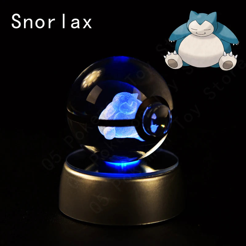 Potdemiel 3D Pokémon Crystal Ball 5cm with LED Lamp Base