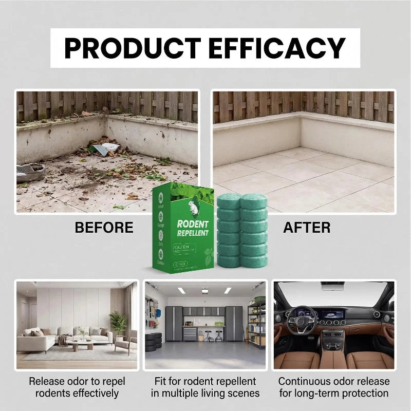 Gentle Rodent Repellent Pills for Mice Control Indoor Outdoor Home Garage Garden Use