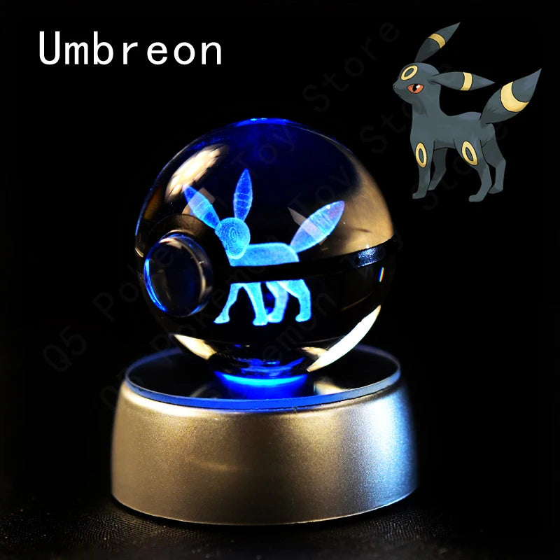 Potdemiel 3D Pokémon Crystal Ball 5cm with LED Lamp Base