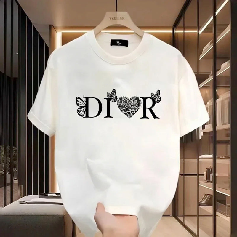 Dior Logo Graphic T-shirt – Stylish Casual Wear for Women | Black & White Options
