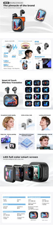 htc NE20 True Wireless Earbuds with Smart Display Charging Case & In-Ear Design