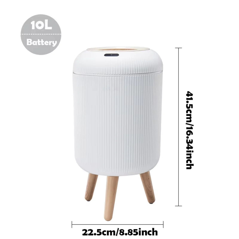 Automatic Smart Trash Can with Lid – Small Plastic Motion Sensor Waste Bin for Bedroom, Bathroom & Kitchen