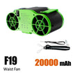 TIASTHAN 30000mAh Rechargeable Waist Clip Fan with 7 Speeds, Digital Display and Power Bank Function