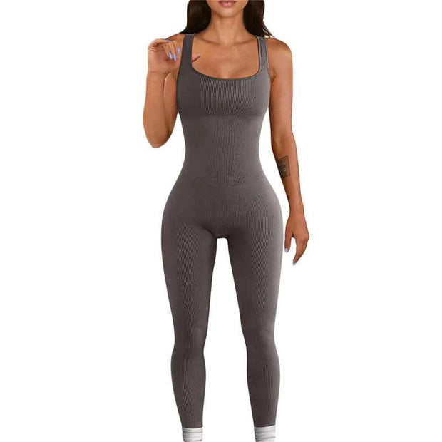 Women’s Sleeveless Unitard Bodysuit – Stretchy Full-Length Jumpsuit | Multi-Color Options