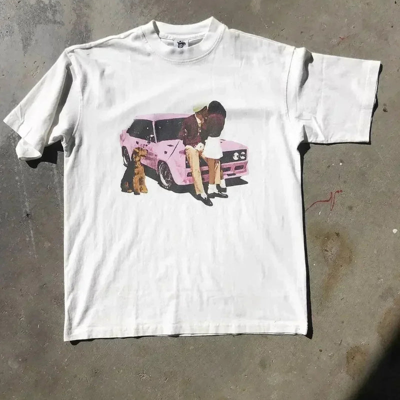 Flat-Six Car Graphic Tee & Cherry Blossom Shirt