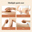 Wooden Body Massage Brush with 28 and 33 Rounded Comb Teeth, Finger Grip Handle & Hand Strap