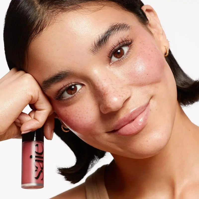 Saie Liquid Blush Highlighter – Illuminating Facial Makeup with Soft Shimmer Finish