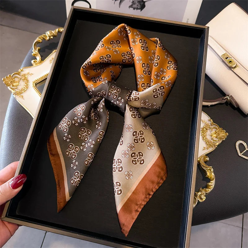 Women’s Printed Square Hair Scarf for Neck and Bag Styling