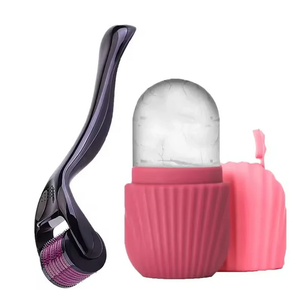 Ice Facial Roller Tool Skin Care Beauty Two-Piece Set Suitable For Skin Beard 0.2/0.25/0.3mm Needle Micro Facial Roller Tool
