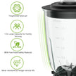 BioloMix 1300W Smoothie Maker with 1.5L Glass Jar, Personal Blending Bottle and US Plug