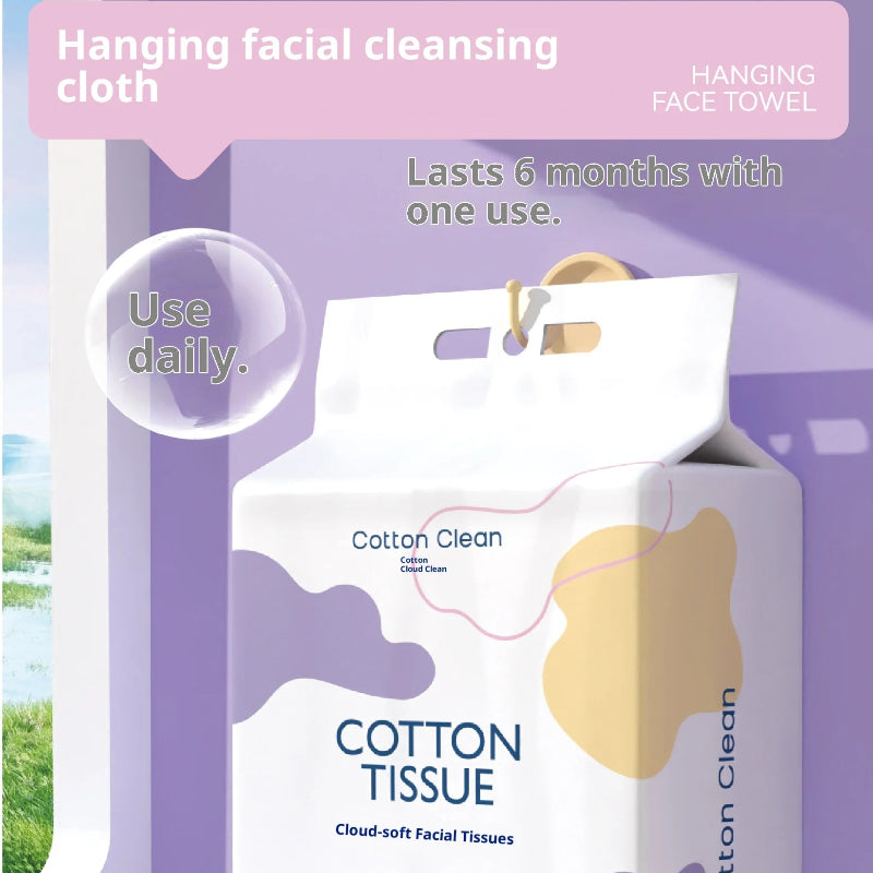 Cotton Clean Cotton Tissue 600g – Cloud-Soft Hanging Facial Tissues with Free Hooks