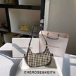 CHEROSE & KEITH Women’s Houndstooth Crescent Shoulder Bag