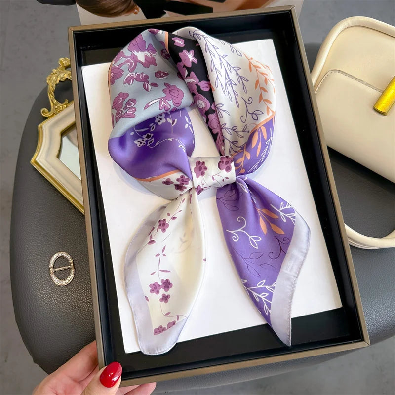 Women’s Printed Square Hair Scarf for Neck and Bag Styling