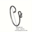 Silver-Tone Snake Cuff Bracelet – Textured Open Bangle Bracelet