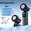 100-Speed Handheld Cooling Fan with LED Display, Folding Stand & Neck-Hanging Design