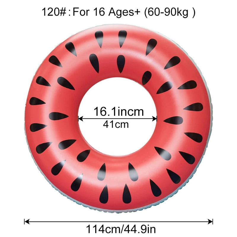 Watermelon Inflatable Swim Ring – Fun Pool Float for Kids & Adults
