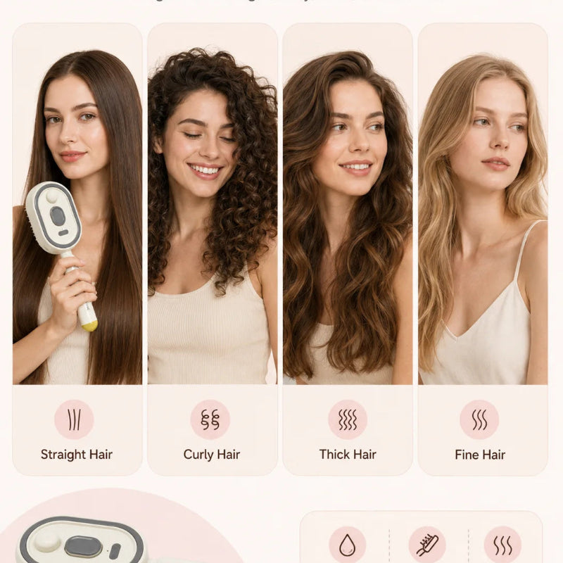 Air Cushion Massage Comb – Hair Brush, Steam Brush & Spray