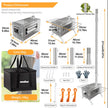 UNHO Hot Tent Wood Burning Stove Portable Camping Stove with 6 Stainless Steel Chimney Pipes for Outdoor Heating & Cooking