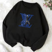 LV Teddy Bear Graphic Crew Neck Pullover Sweatshirt – Black & White