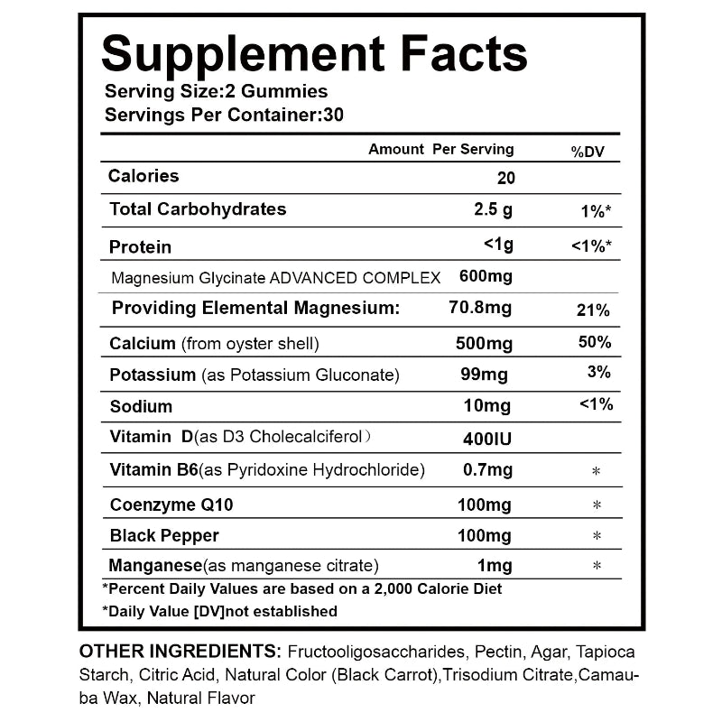 Magnesium Glycinate 600mg Per Serving with Black Pepper, Vitamin D3 & B6 – Muscle, Joint, Nerve & Nighttime Relaxation Support