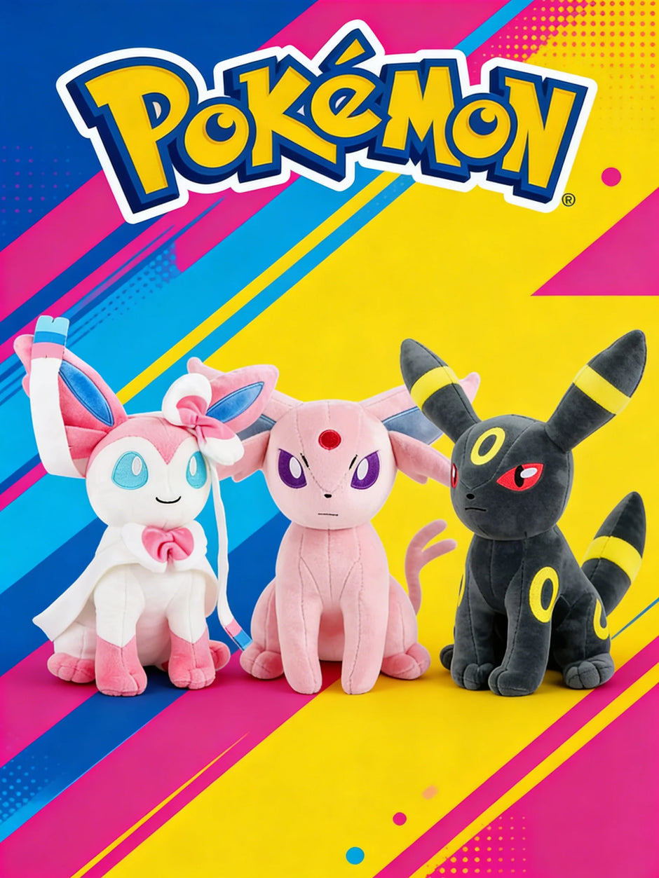 Pokémon Eevee Evolution Plush Toys – Eevee, Sylveon, Umbreon & More, 10-Inch Soft Plush
