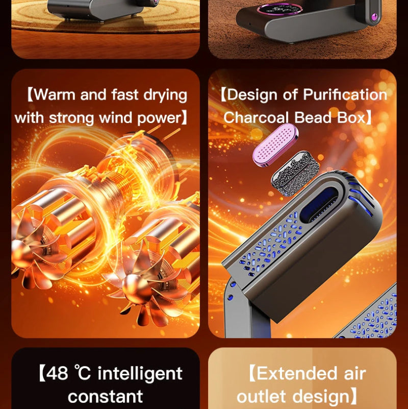 New Electric Shoe Dryer Machine with Deodorizing & Sterilizing Function, Adjustable Timing Extension Footwear Dryer for Home Use