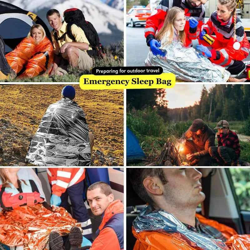 Emergency Sleeping Bag Life Bivy Sack Waterproof Mylar Blanket for Survival Kits