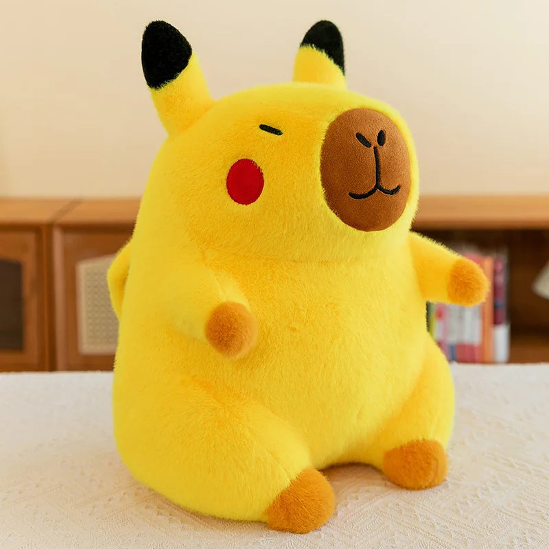 Pikachu Capybara Plush Toy – Yellow Soft Stuffed Pillow, 30, 38 & 50 cm