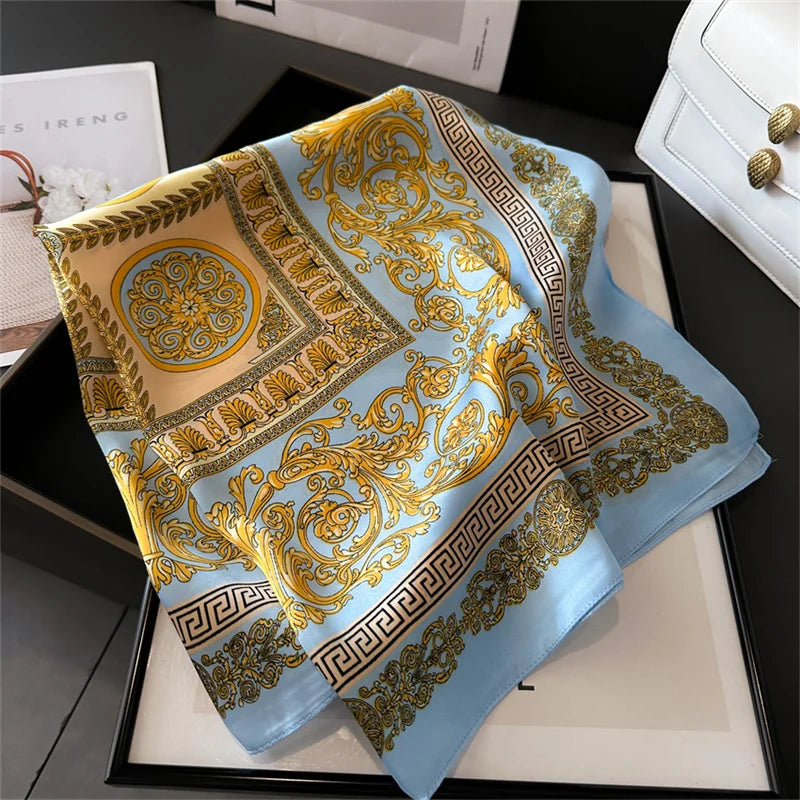 Women’s Printed Square Hair Scarf for Neck and Bag Styling