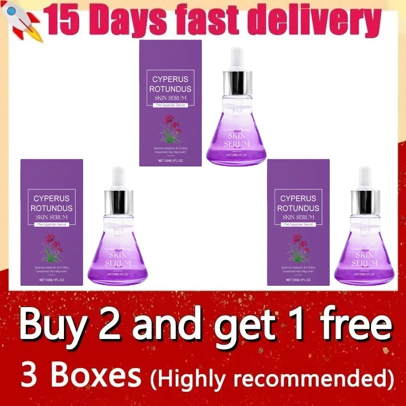 Cyperus Rotundus Skin Serum – Natural Hair Growth Inhibitor Essence for Body Hair Care & Skin Moisturizing