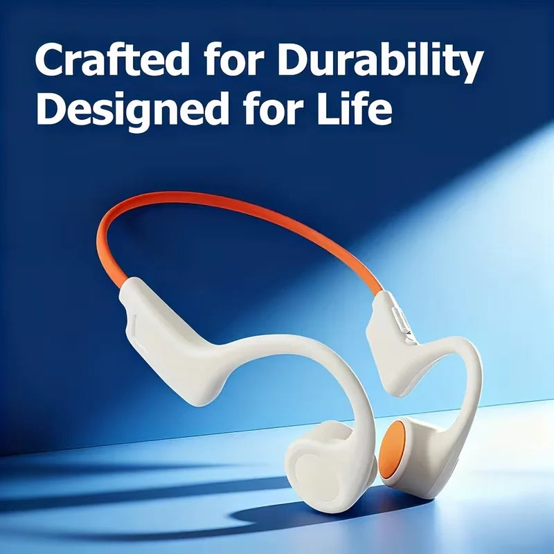 Open-Ear Bone Conduction Headphones Wireless Sports Earphones with BT 5.3, 16H Playback & Microphone