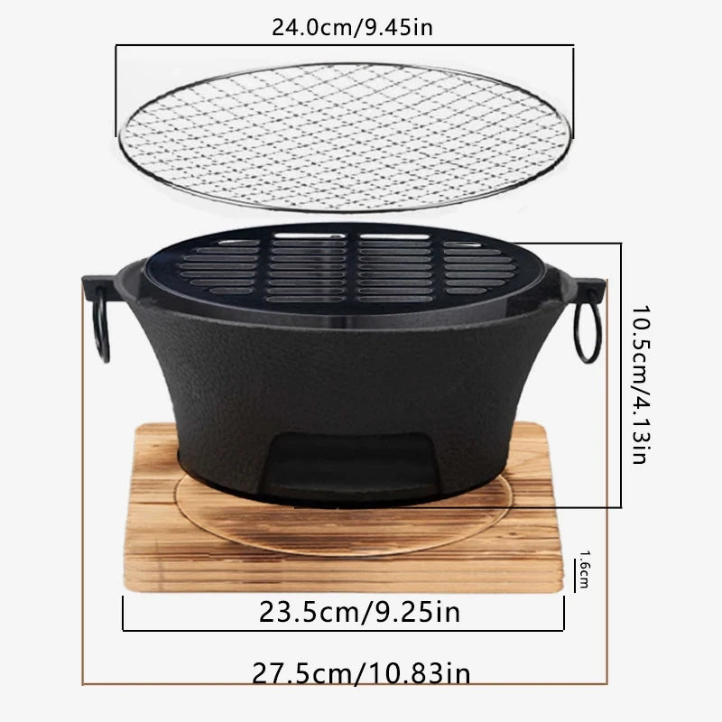 KL1 Cast Iron Charcoal & Alcohol Stove Portable Outdoor Cooking Stove for Camping, Picnic, BBQ & Preppers Gear