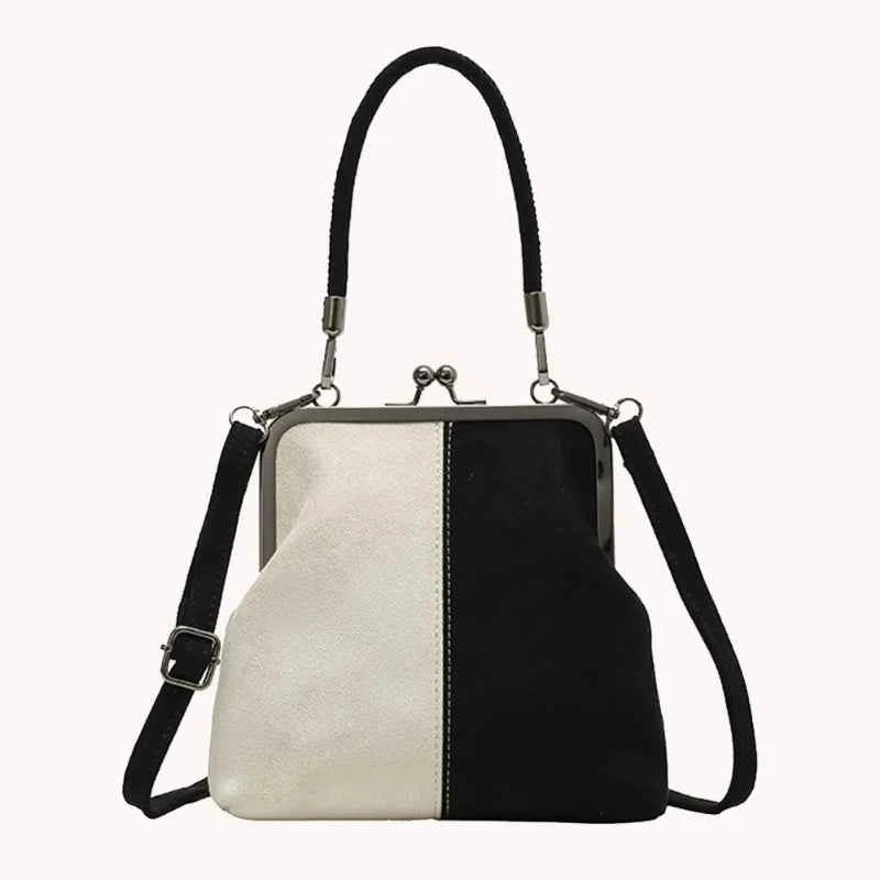 Women Fashionable Shoulder Bag Large Capacity Retro Flannel Handbag Leisure Clamp Handbag Travel Shopping Work Shoulder Bag