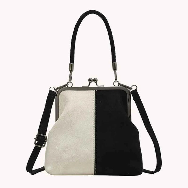Women Fashionable Shoulder Bag Large Capacity Retro Flannel Handbag Leisure Clamp Handbag Travel Shopping Work Shoulder Bag